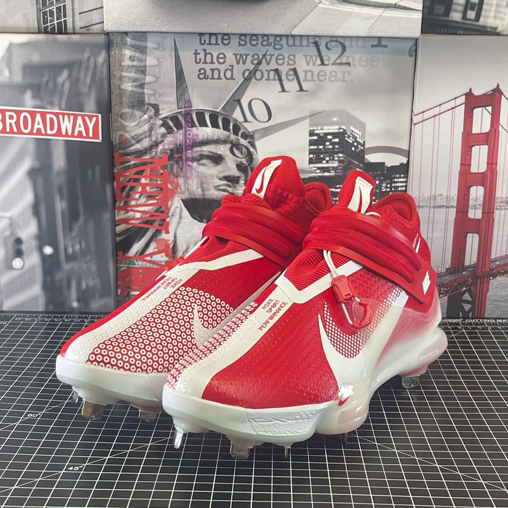 NIKE FORCE ZOOM TROUT 7 Metal Baseball Cleats Red White DC9904-602 Size 12 US